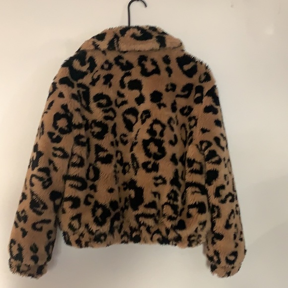 Avec Les Filles |cheetah faux fur bomber jacket - Picture 5 of 10